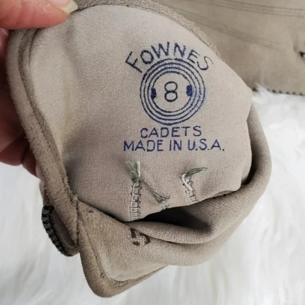 Fownes‎ Vintage Gray Whipstiched Gloves 8